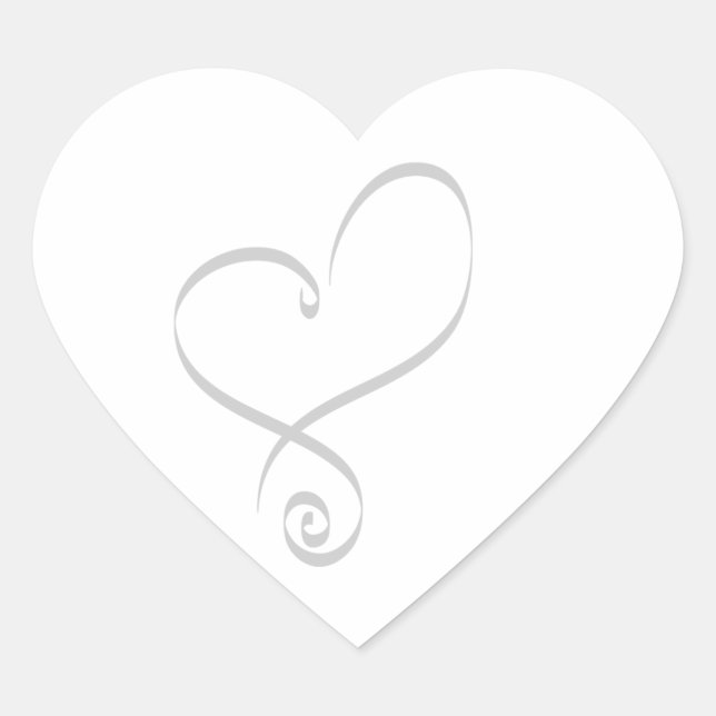 Einfaches Herz für Briefumschläge mit Hochzeitsher Herz-Aufkleber (Vorderseite)