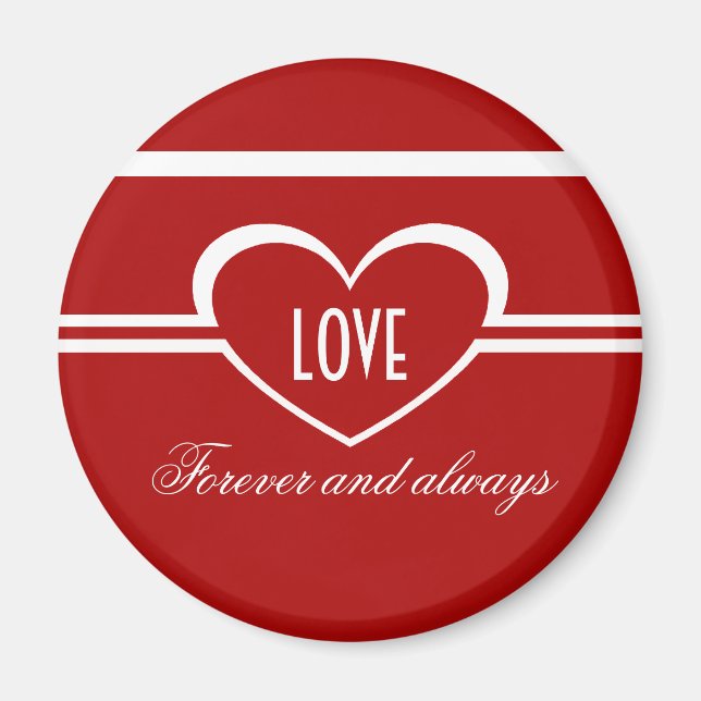 Einfaches Herz Magnet, tiefrot Magnet (Vorne)