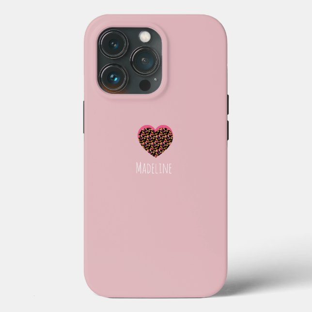 Einfaches Herz-Rosa-Farbmuster Case-Mate iPhone Hülle (Rückseite)