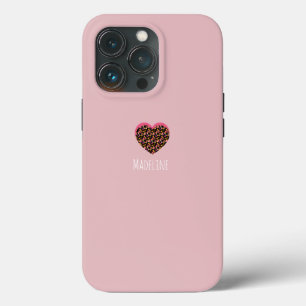 Einfaches Herz Rosa Tierdruck Muster Case-Mate iPhone Hülle