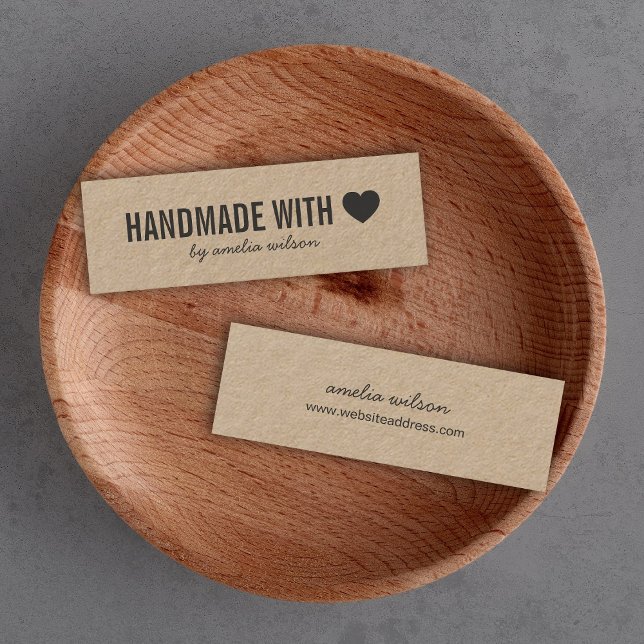 Einfaches Herz Rustikales Handwerk mit Liebe Kraft Mini Visitenkarte (Von Creator hochgeladen)