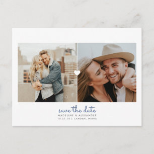 Einfaches Herz Save the Date Postkarte