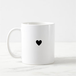 Einfaches Herz Schwarz-weiß Moderne Minimalistisch Kaffeetasse