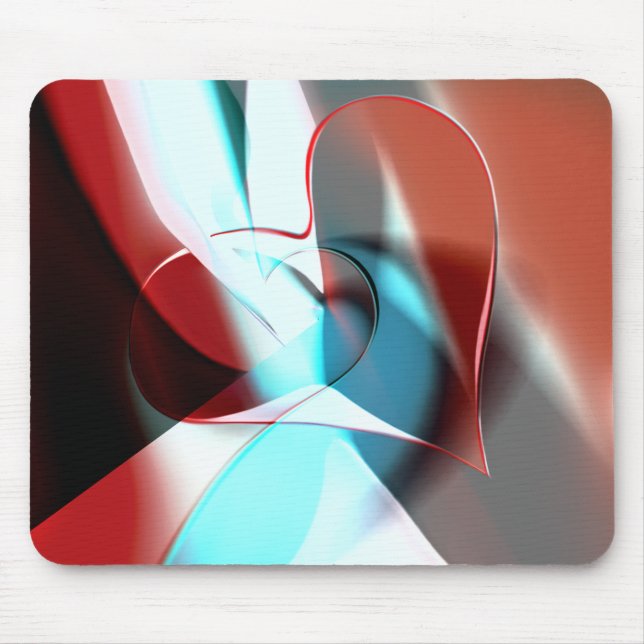 Einfaches Herzdesign, kristalline Tonmischung in K Mousepad (Vorne)