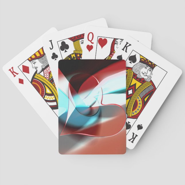 Einfaches Herzdesign, kristalline Tonmischung in K Spielkarten (Rückseite)