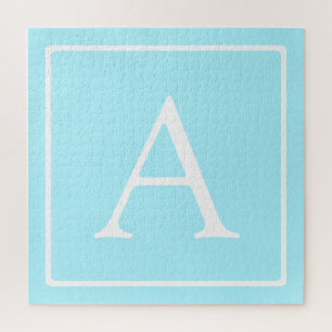 Einfaches Himmelblau-Monogramm