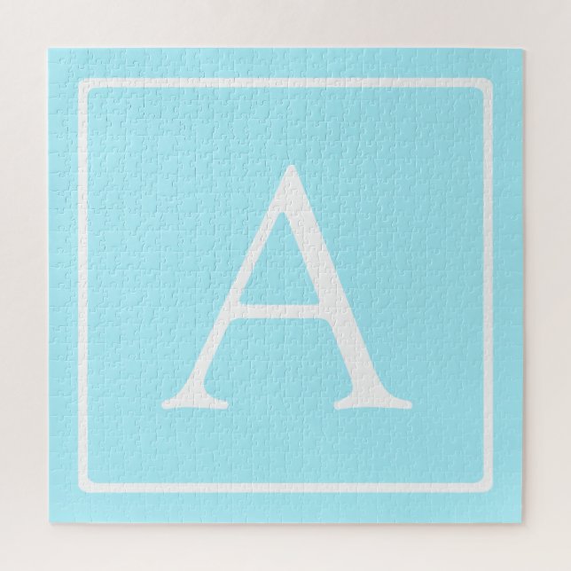 Einfaches Himmelblau-Monogramm (Vertikal)