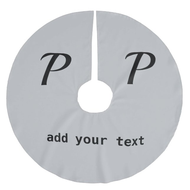 einfaches Hinzufügen eines Foto-Bugs in Monogramm Polyester Weihnachtsbaumdecke (Vorderseite)