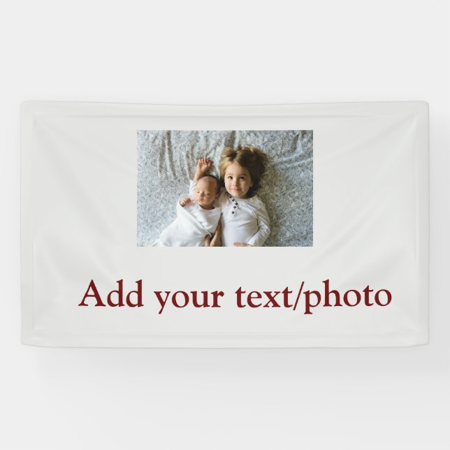 einfaches Hinzufügen IHRES FOTOS TEXT CHRISTMAS Ba Banner (Horizontal)
