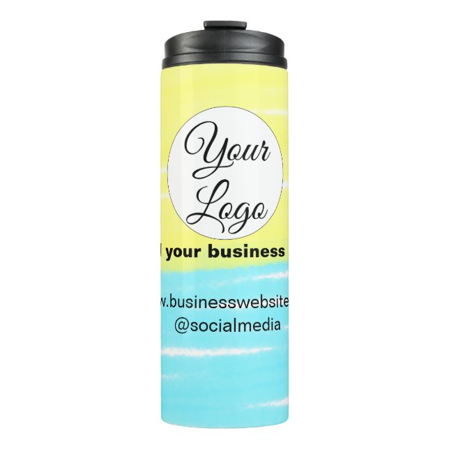 einfaches Hinzufügen Ihres Logos/Designs BLUE YELL Thermosbecher (Vorderseite)