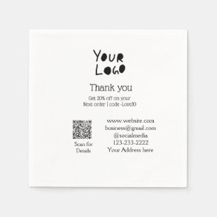 einfaches Hinzufügen von Logo/Design hier Text Q R Serviette
