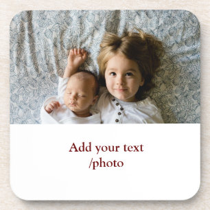 einfaches Hinzufügen von TEXT-CHRISTMAS IHRES FOTO Getränkeuntersetzer