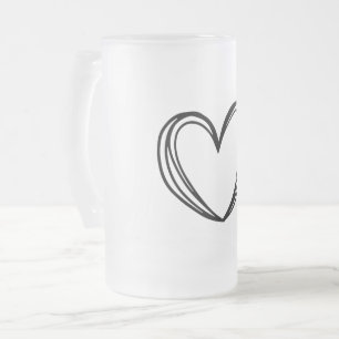 einfaches Hinzufügen von Text-Monogramm-Foto Mattglas Bierglas