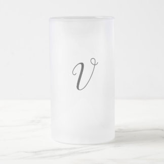 einfaches Hinzufügen von Text-Monogramm-Foto Mattglas Bierglas