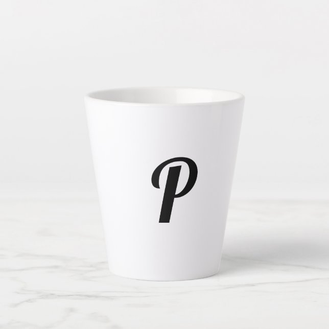einfaches Hinzufügen von Text-Monogramm-Foto Milchtasse (Vorderseite)