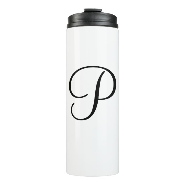 einfaches Hinzufügen von Text-Monogramm-Foto Thermosbecher (Vorderseite)