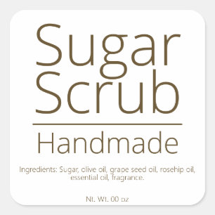 Einfaches, hoch entwickeltes Sugar Scrub Business Quadratischer Aufkleber