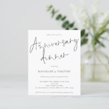 Einfaches Hochzeitessen zum Jubiläum Einladung