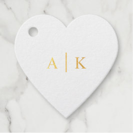 Einfaches Hochzeitmongram Real GoldFoil Herz Geschenkanhänger