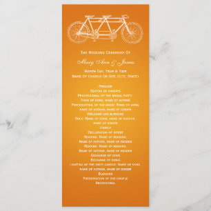 Einfaches Hochzeits-Programm-Tandemfahrrad-Orange Programm