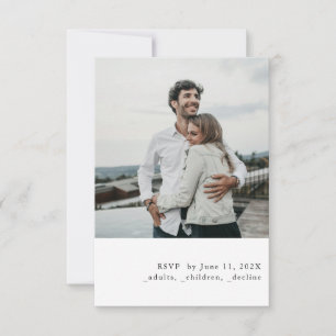 Einfaches Hochzeits-RSVP mit Foto-Motiv RSVP Karte