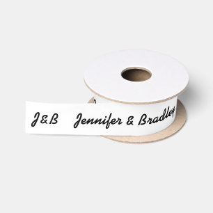 Einfaches Hochzeitsmonogramm-Individuelle Name Per Satinband