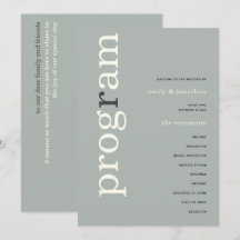 Einfaches Hochzeitsprogramm für Elfenbein