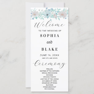 Einfaches Hochzeitsprogramm für Gelb und Grün