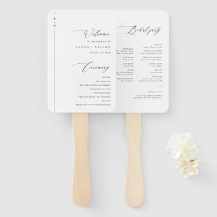Einfaches Hochzeitsprogramm für Kalligrafie Fächer