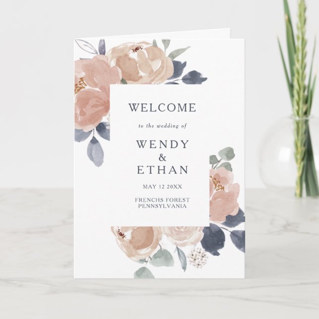 Einfaches Hochzeitsprogramm für Rustikal Programm (Vorderseite)