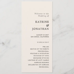 Einfaches Hochzeitsprogramm Programm