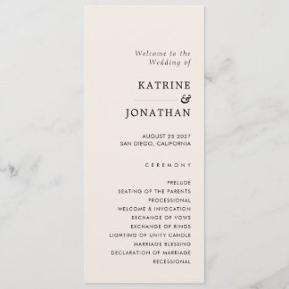 Einfaches Hochzeitsprogramm Programm