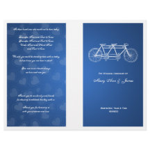 Einfaches Hochzeitsprogramm Tandem Bike Blue