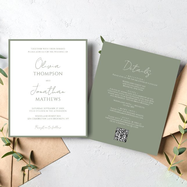 Einfaches Hochzeitssagen mit grünem Script QR Code (Von Creator hochgeladen)