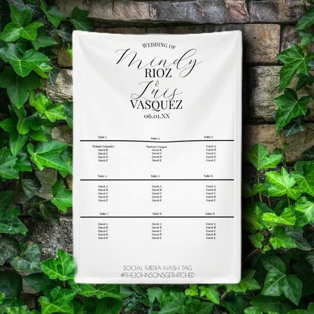 Einfaches Hochzeitsskript Schwarzes Menü Banner (Von Creator hochgeladen)
