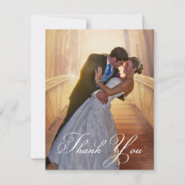 Einfaches Hochzeitsszenario-Foto Dankeskarte