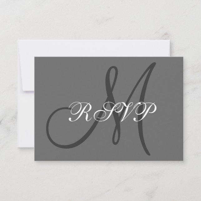 Einfaches Hochzeitstil RSVP Grau Karte (Vorderseite)