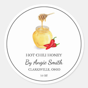 Einfaches Hot Chili-Infusions-Honigetikett Runder Aufkleber