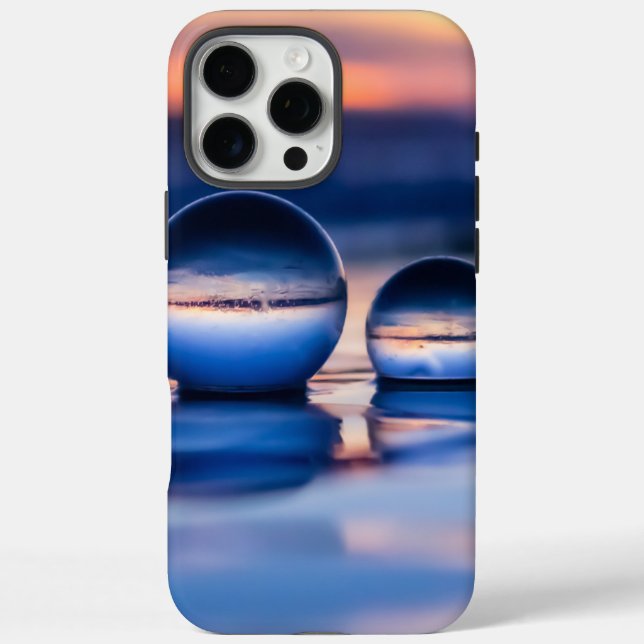 Einfaches Hübsches Blue Pink Sunset Crystal Ball F iPhone 16 Pro Max Hülle (Rückseite)