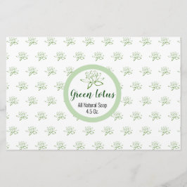 Einfaches Hübsches Grünes Lotus-Seifenwaschpapier Briefpapier