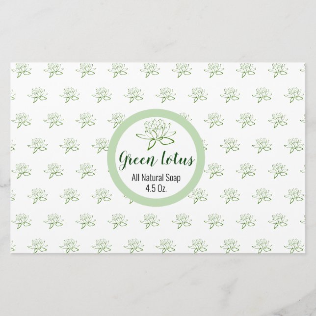 Einfaches Hübsches Grünes Lotus-Seifenwaschpapier Briefpapier (Vorderseite)