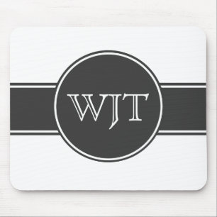 Einfaches hübsches Monogramm Schwarzweiss Mousepad