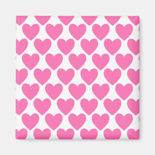 Einfaches hübsches rosa Polka-Herz-Tapeten-Muster Magnet