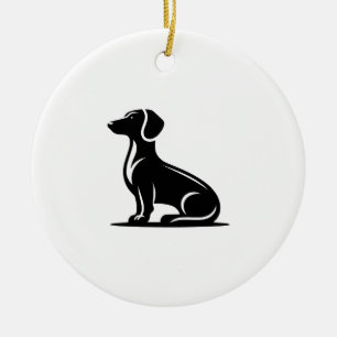 Einfaches Hundemotiv Jagdhund-Silhouette Kopie Keramik Ornament