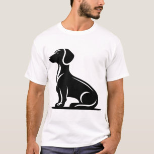 Einfaches Hundemotiv Jagdhund-Silhouette Kopie T-Shirt