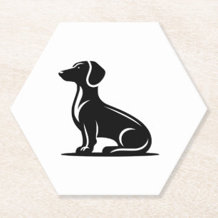 Einfaches Hundemotiv Jagdhund-Silhouette Kopie Untersetzer