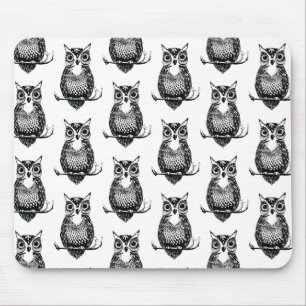Einfaches Illustriertes Owl-Muster Mousepad