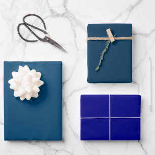 Einfaches Imperial Prussian Navy Blau Schattierung Geschenkpapier Set