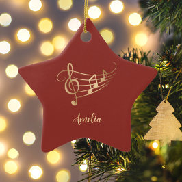 Einfaches Individuelle Name Musical Elegante Weihn Keramik Ornament