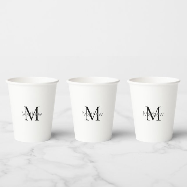 einfaches initialbuchstabe monogramm fügen sie ihr pappbecher (Multi)